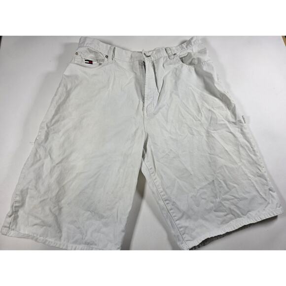 Tommy Hilfiger Jeans Carpenter Shorts Mens 38 Denim Utility Pocket 90s Vintage - Picture 1 of 7